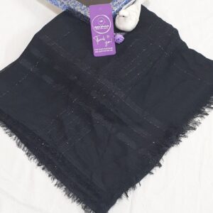 Triangle Lawn Black Scarf - Imported (Irani)