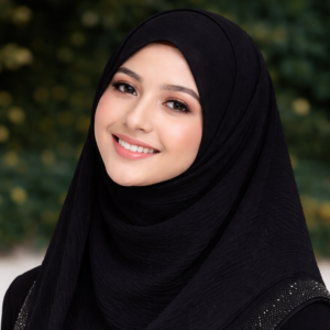 Triangle Georgette Black Scarf - Imported